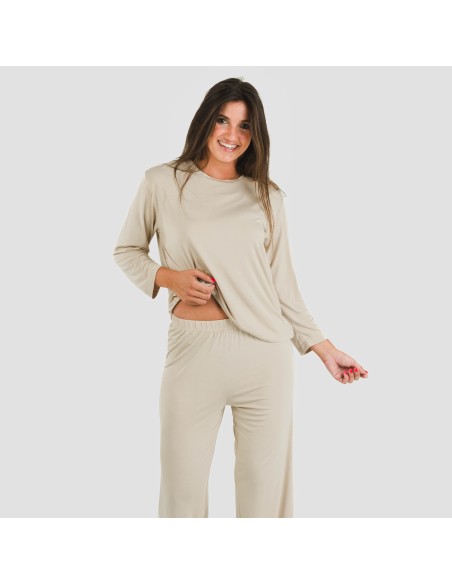 Pijama largo viscosa mujer liso