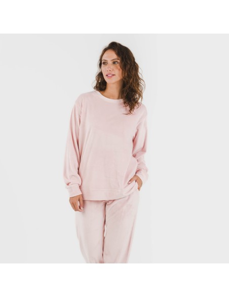 Pijama largo Velvet liso