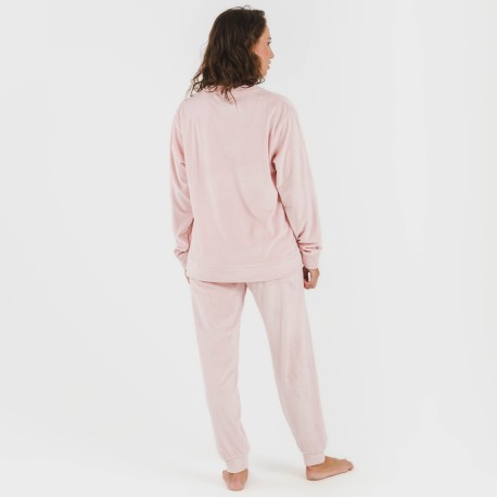 Pijama largo Velvet liso