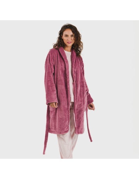 Bata terciopelo Raya lisa