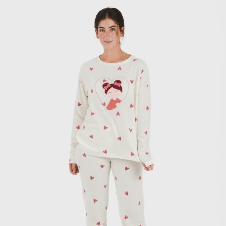 Pijama polar Fanny rosa