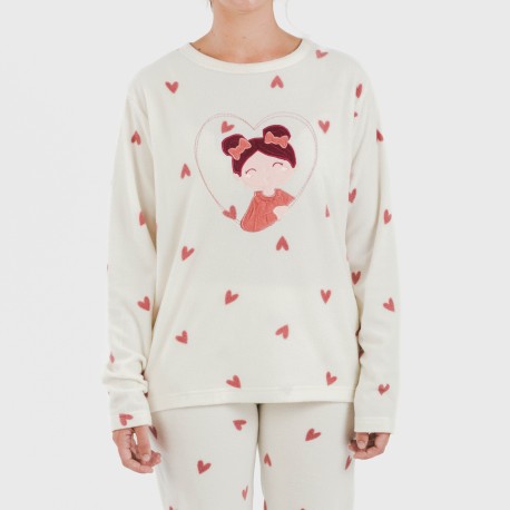 Pijama polar Fanny rosa