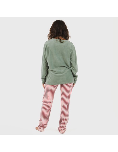Pijama polar Leto verde tiffany