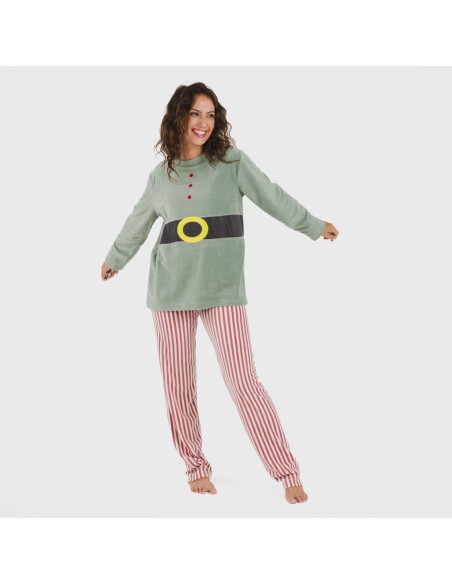 Pijama polar Leto verde tiffany