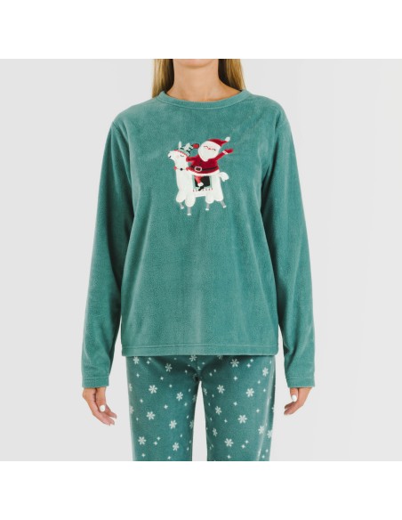 Pijama polar Elf verde frances