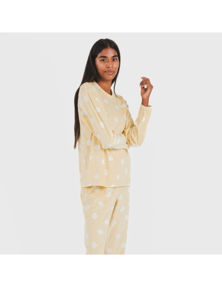 Pijama terciopelo Dula vainilla