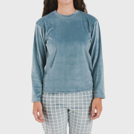 Pijama terciopelo Cuadro Roberto indigo