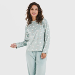 Pijama terciopelo Seasonal agua marina 2