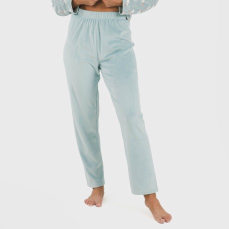 Pijama terciopelo Seasonal agua marina
