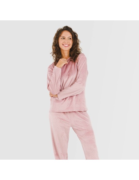 Pijama terciopelo Lolenda malva rosa