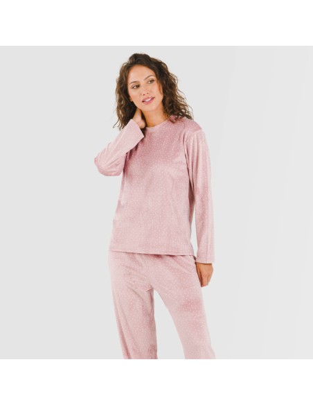 Pijama terciopelo Lolenda malva rosa