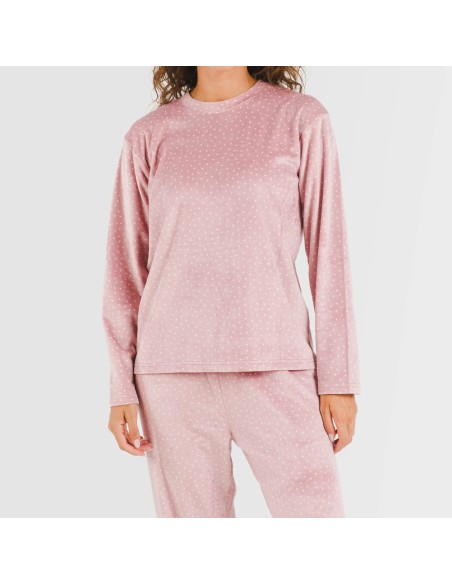 Pijama terciopelo Lolenda malva rosa