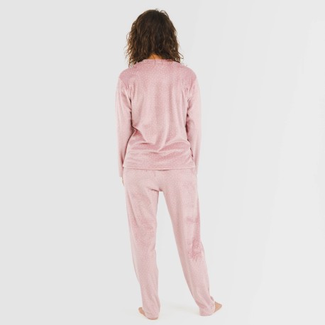 Pijama terciopelo Lolenda malva rosa