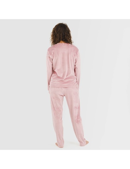 Pijama terciopelo Lolenda malva rosa