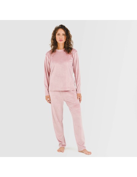 Pijama terciopelo Lolenda malva rosa