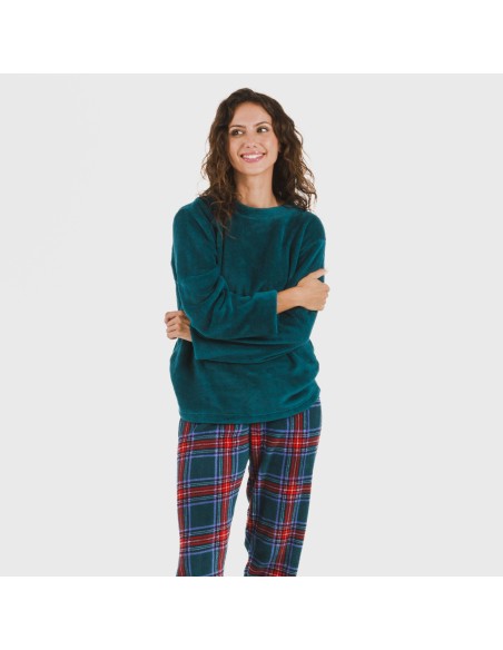 Pijama coral Cuadro Bimba verde menta