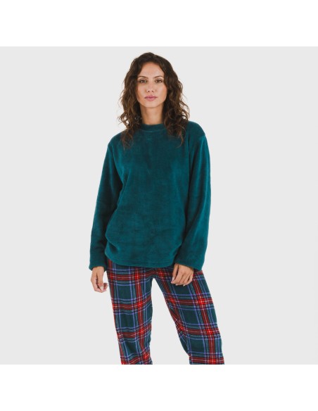 Pijama coral Cuadro Bimba verde menta