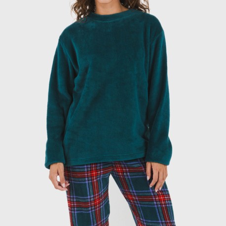 Pijama coral Cuadro Bimba verde menta