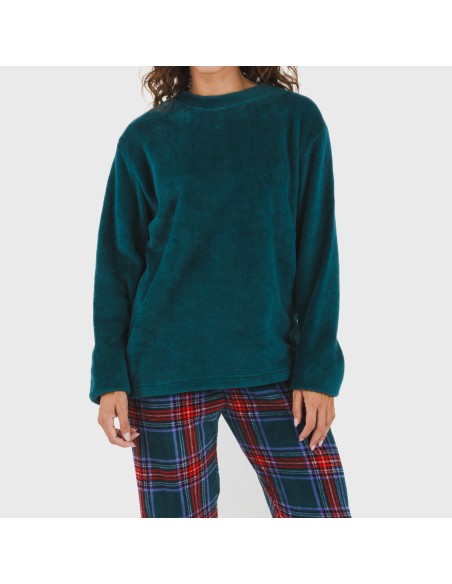 Pijama coral Cuadro Bimba verde menta