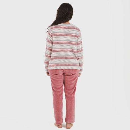 Pijama coral Giulia malva rosa