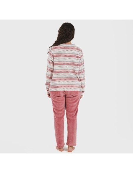 Pijama coral Giulia malva rosa