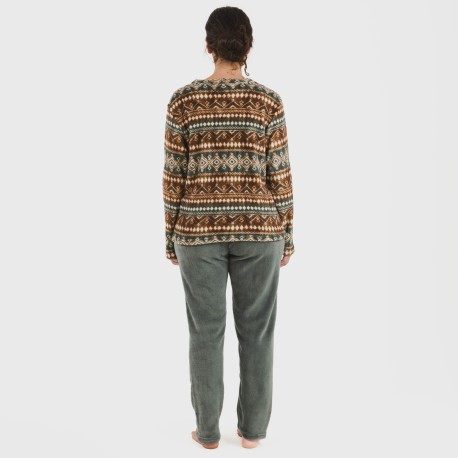 Pijama coral Rosana verde frances