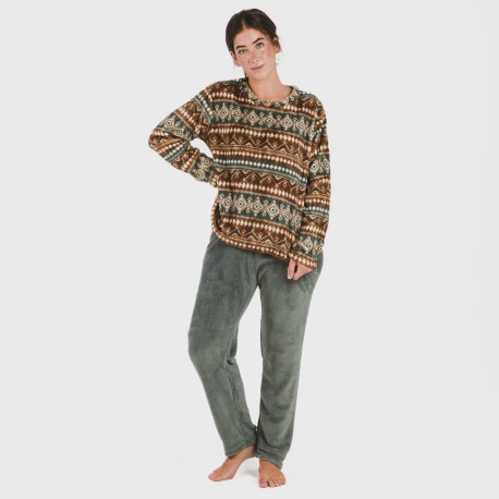 Pijama coral Rosana verde frances