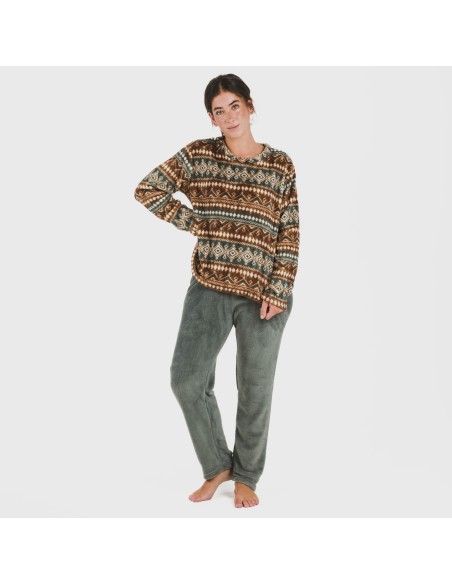 Pijama coral Rosana verde frances