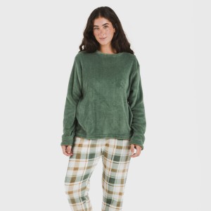 Pijama coral Cuadro Noric verde 2