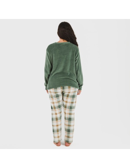 Pijama coral Cuadro Noric verde