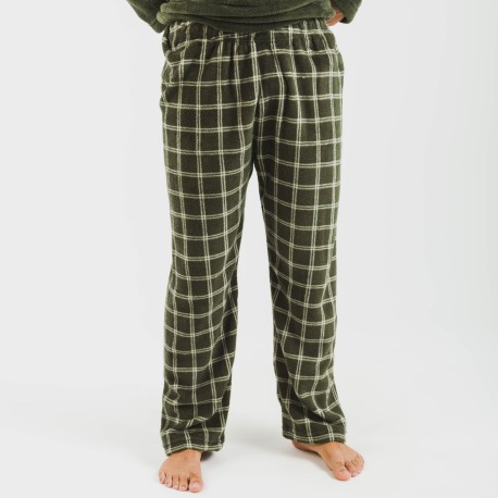 Pijama coral hombre Cuadro Nitari verde caceria