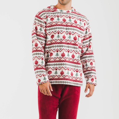 Pijama coral hombre Joshie burdeos