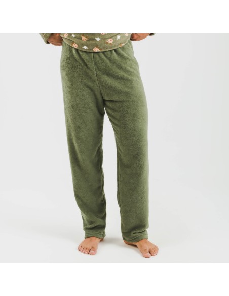 Pijama coral hombre Tatini verde caceria