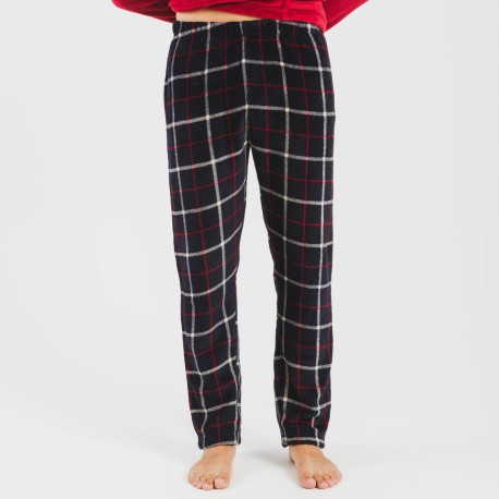 Pijama coral hombre Cuadro Gaston burdeos