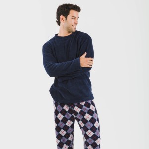 Pijama coral hombre Darsikiriki azul