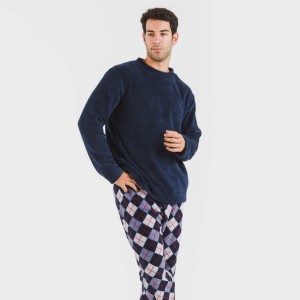 Pijama coral hombre Darsikiriki azul 2
