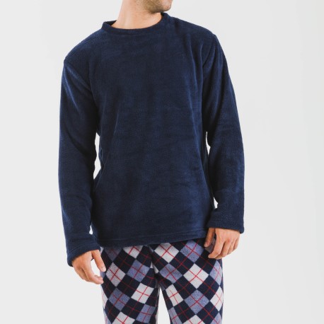 Pijama coral hombre Darsikiriki azul