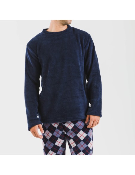 Pijama coral hombre Darsikiriki azul