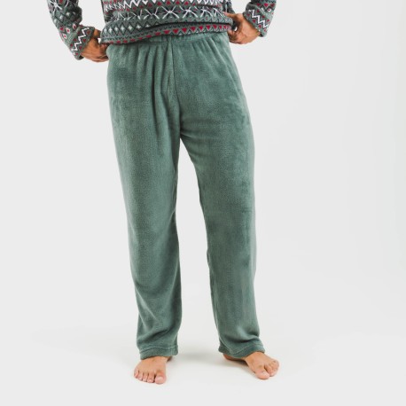 Pijama coral hombre Pegisu verde frances