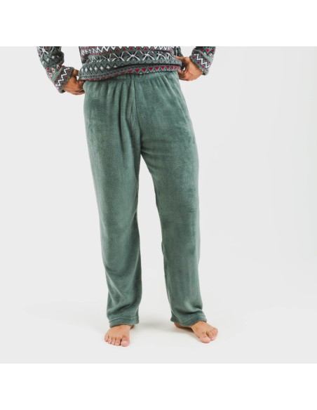 Pijama coral hombre Pegisu verde frances