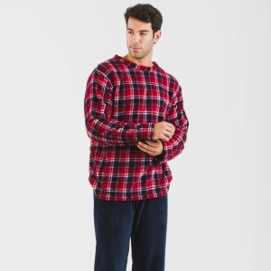 Pijama coral hombre Cuadro Cocoro azul marino