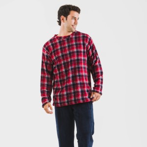 Pijama coral hombre Cuadro Cocoro azul marino 2