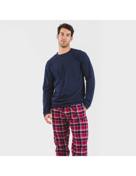 Pijama hombre franela Cocoro azul marino