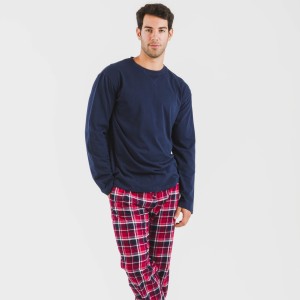 Pijama hombre franela Cocoro azul marino 2