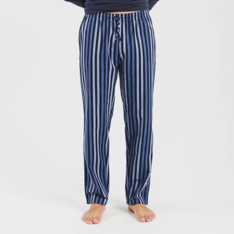 Pijama hombre franela Raya Vinicius azul