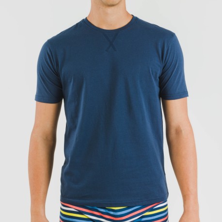 Pijama corto algodón hombre Flax azul