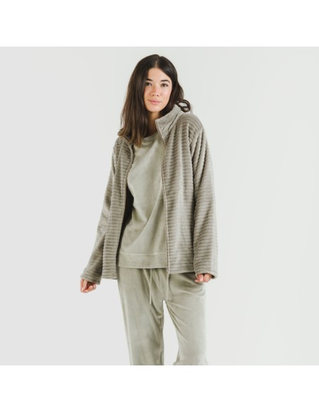 Sudadera terciopelo Raya lisa