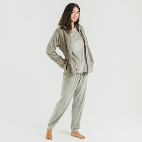 Sudadera terciopelo Raya lisa