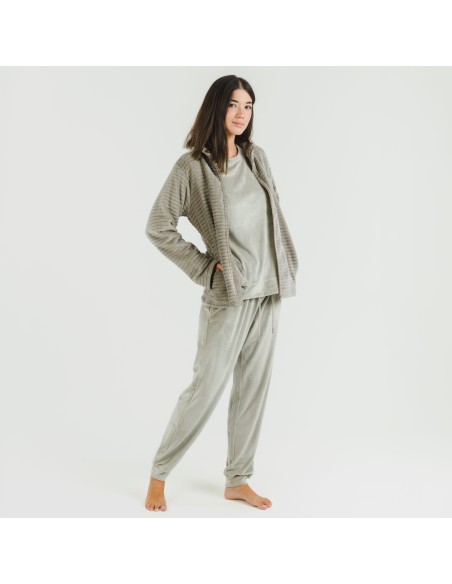 Sudadera terciopelo Raya lisa