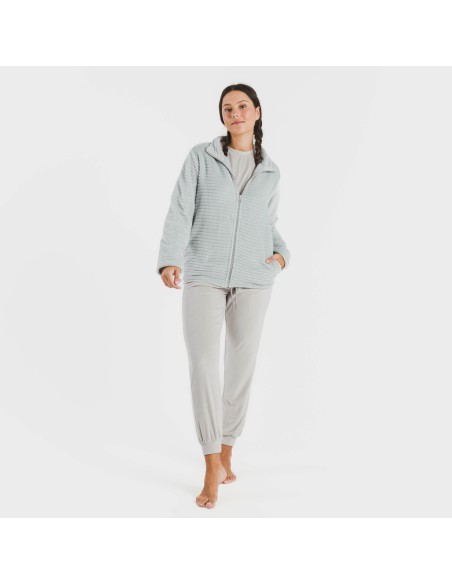 Sudadera terciopelo Raya lisa